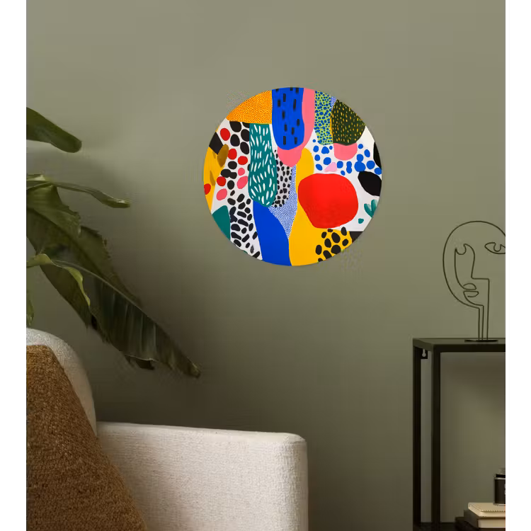 Stippen - Vormen - Modern - Kleuren Wandcirkel behangsticker klein -sfeer2