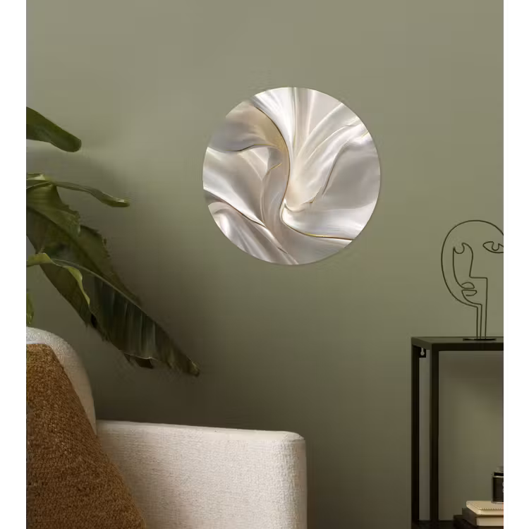 Stof - Plooien - Goud Wandcirkel behangsticker klein -sfeer2
