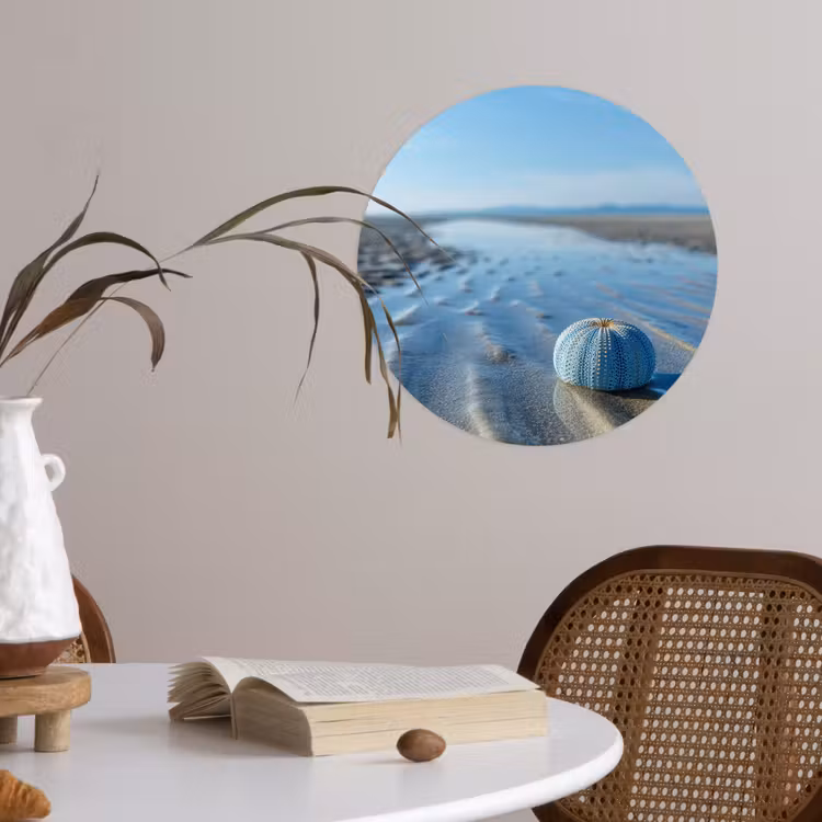 Strand - Schild - Water - Blauw Wandcirkel behangsticker klein -sfeer3