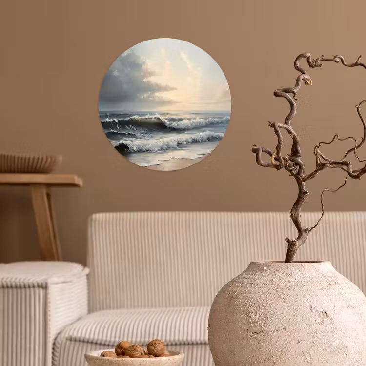 Strand - Zee - Zonsondergang Wandcirkel behangsticker klein -sfeer1