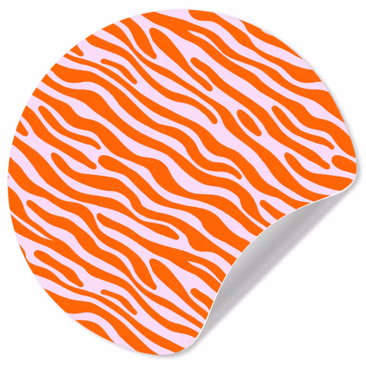 Strepen - Dynamisch - Oranje Wandcirkel behangsticker klein 186 -3d