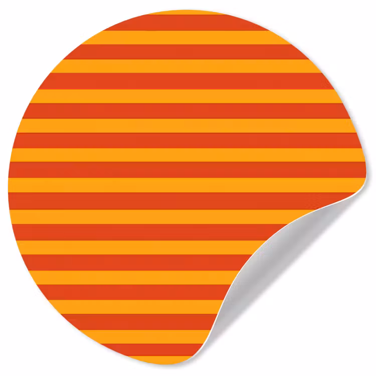 Strepen - Patroon - Oranje Wandcirkel behangsticker klein 186 -3d