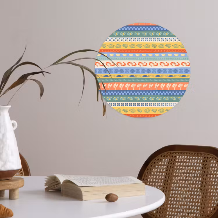 Zee - Sfeer - Oester - Garnaal Wandcirkel behangsticker klein 186 -sfeer3