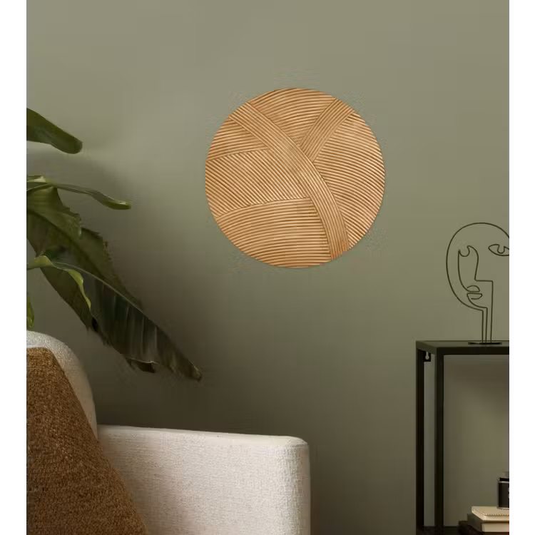 Structuur - Natuur - Kunst - Rotan Wandcirkel behangsticker klein -sfeer2