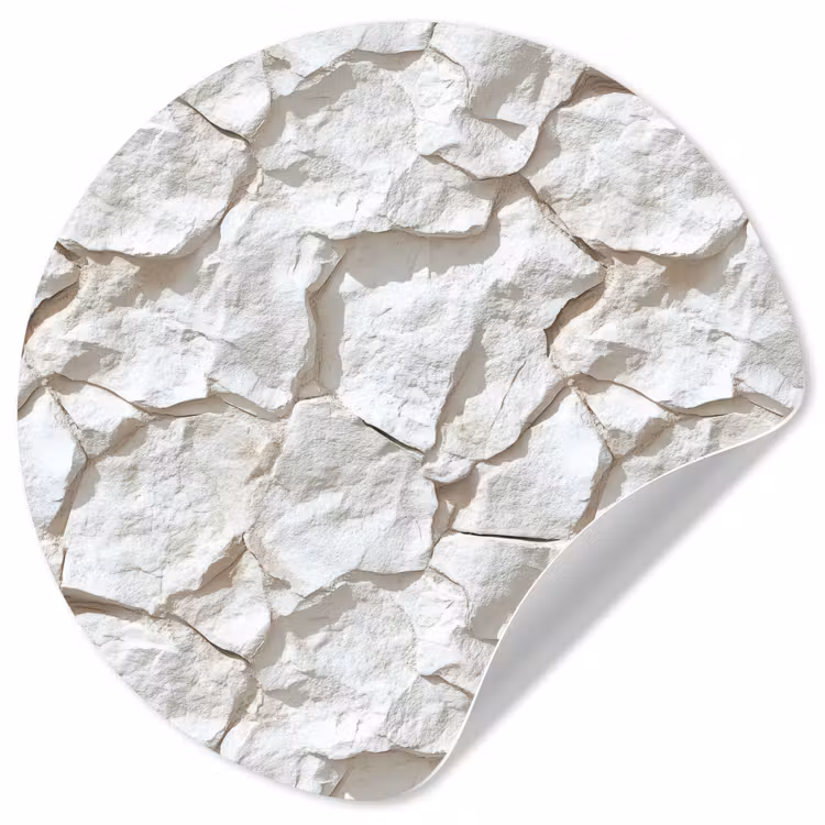 Structuur - Rots - Wit Wandcirkel behangsticker klein 186 -3d