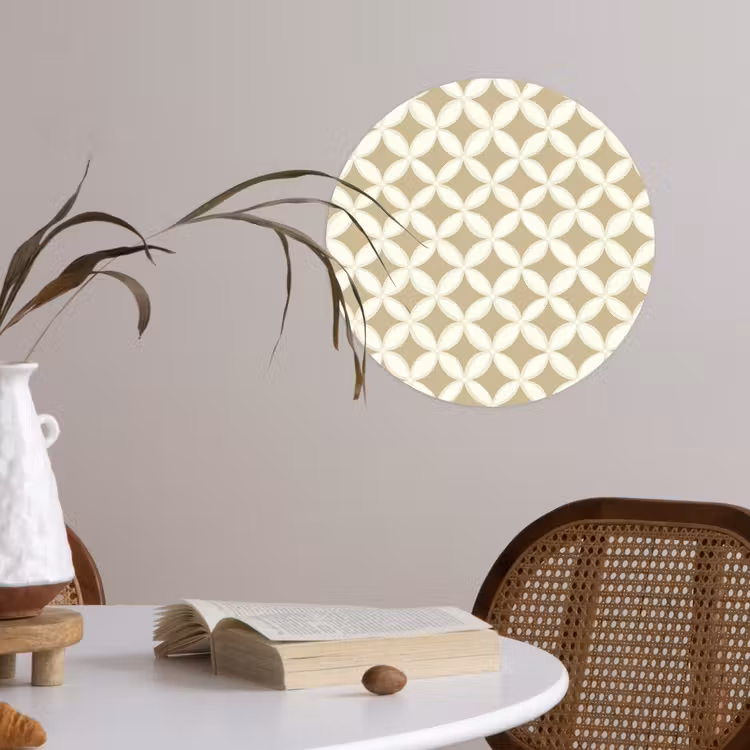 Symmetrisch - Motief - Beige Wandcirkel behangsticker klein 186 -sfeer3