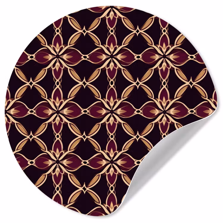 Symmetrisch - Tegel - Burgundy Wandcirkel behangsticker klein 186 -3d