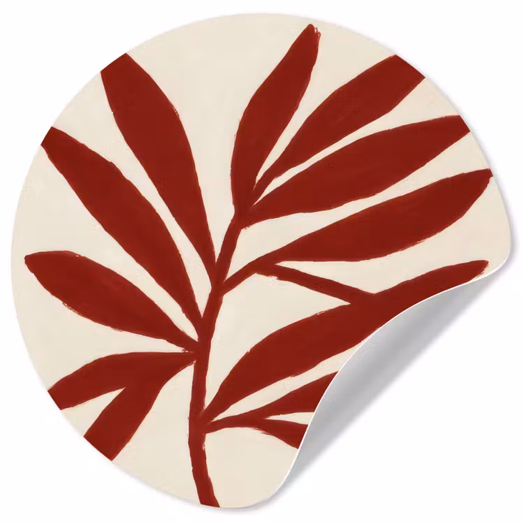 Tak - Bladeren - Rood Wandcirkel behangsticker klein -3d