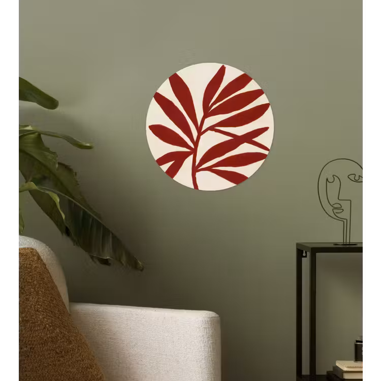 Tak - Bladeren - Rood Wandcirkel behangsticker klein -sfeer2