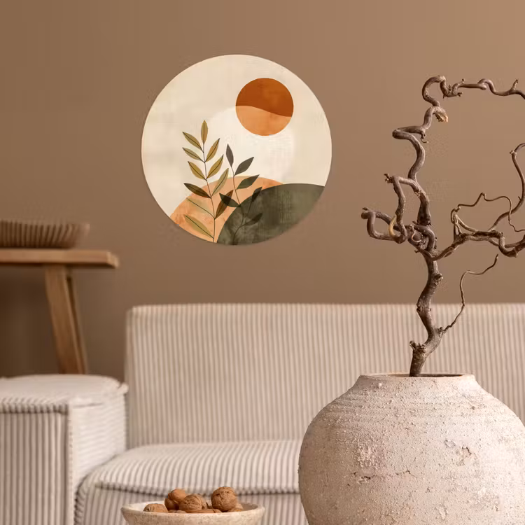 Takken - Vormen - Abstract Wandcirkel behangsticker klein -sfeer1