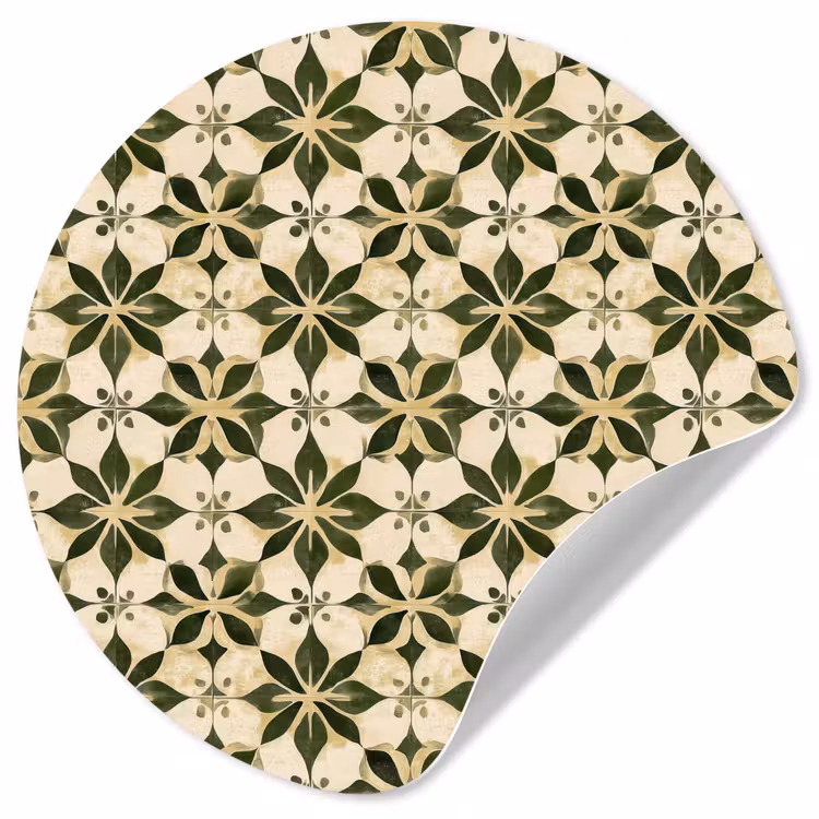Tegel - Dessin - Groen Wandcirkel behangsticker klein 186 -3d