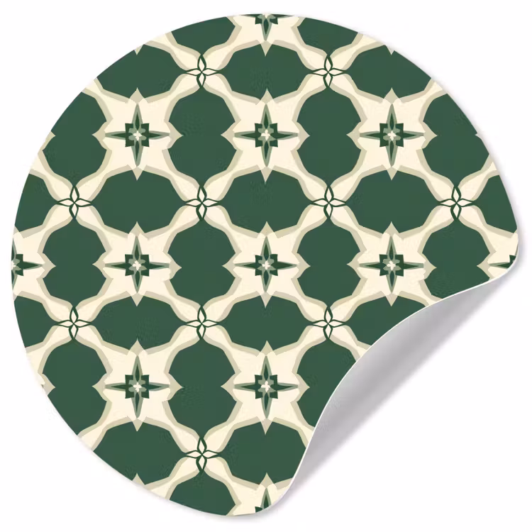 Tegel - Klassiek - Groen Wandcirkel behangsticker klein 186 -3d