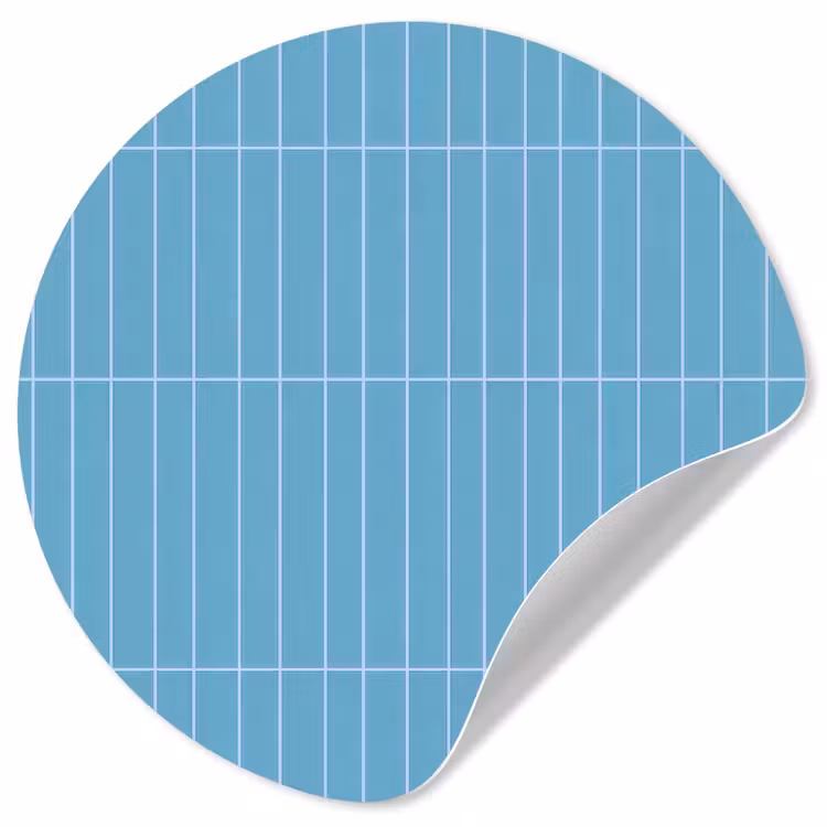 Tegel - Langwerpig - Patroon - Blauw Wandcirkel behangsticker klein 186 -3d