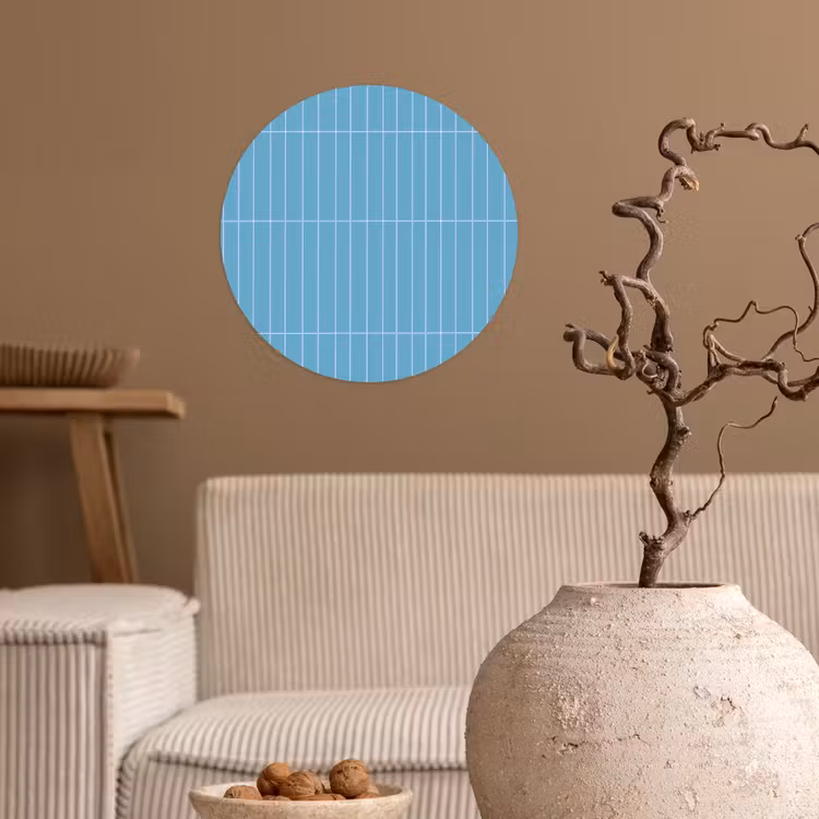 Tegel - Langwerpig - Patroon - Blauw Wandcirkel behangsticker klein 186 -sfeer1