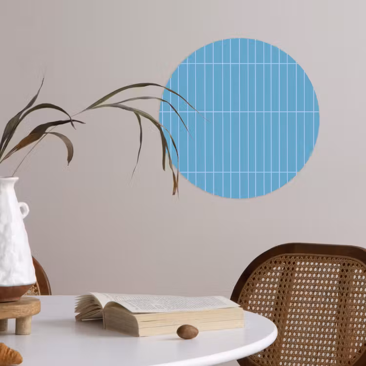Tegel - Langwerpig - Patroon - Blauw Wandcirkel behangsticker klein 186 -sfeer3