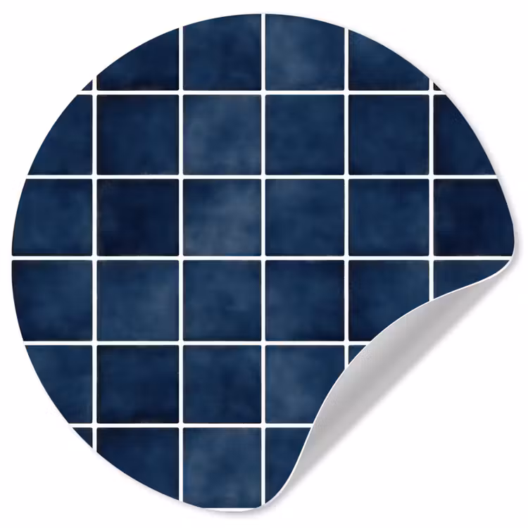 Tegel - Modern - Blauw Wandcirkel behangsticker klein 186 -3d