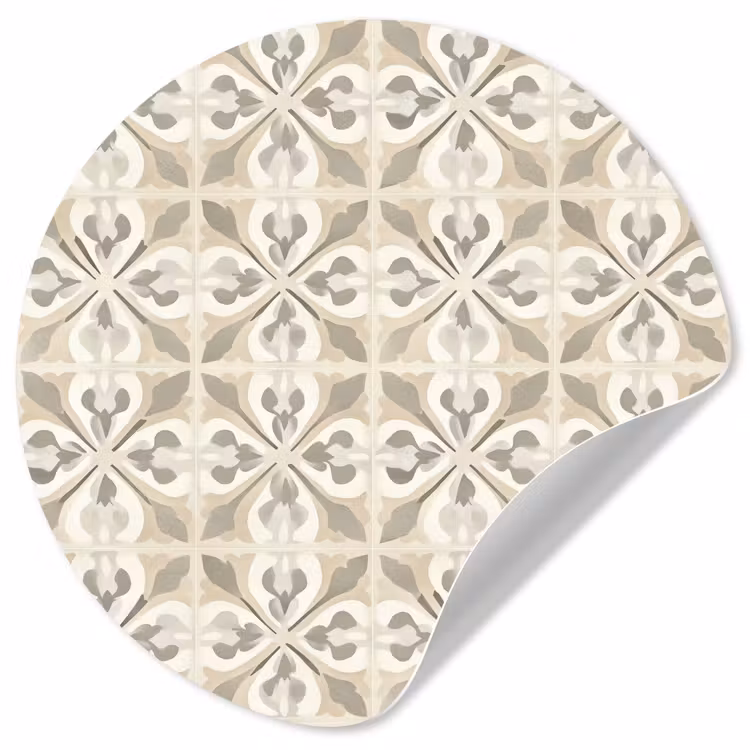 Tegel - Motief - Beige Wandcirkel behangsticker klein 186 -3d