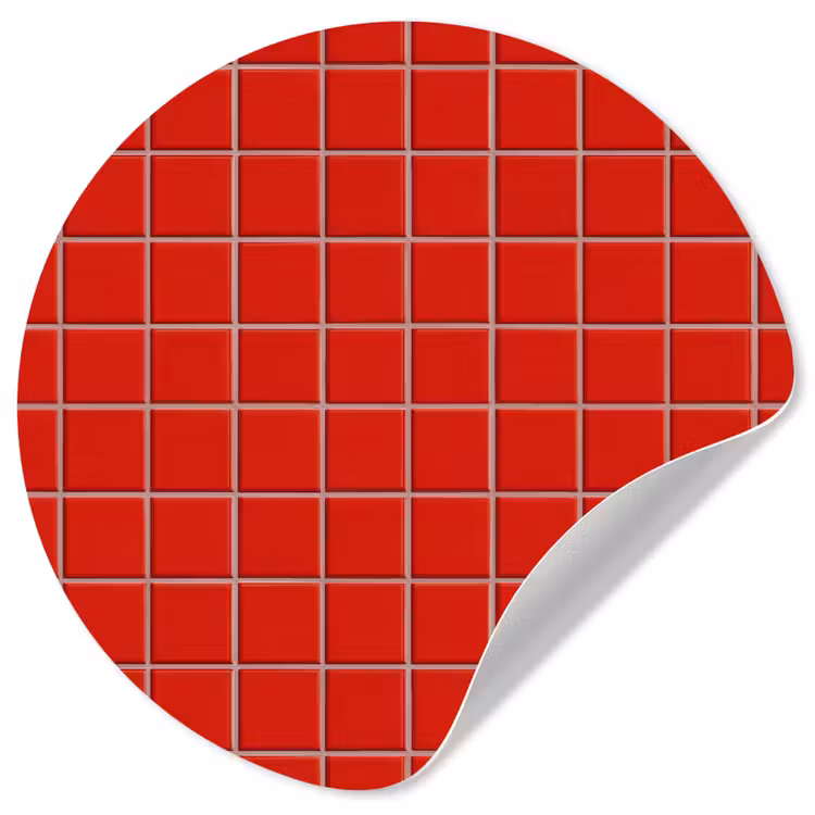 Tegel - Patroon - Kersen - Rood Wandcirkel behangsticker klein 186 -3d