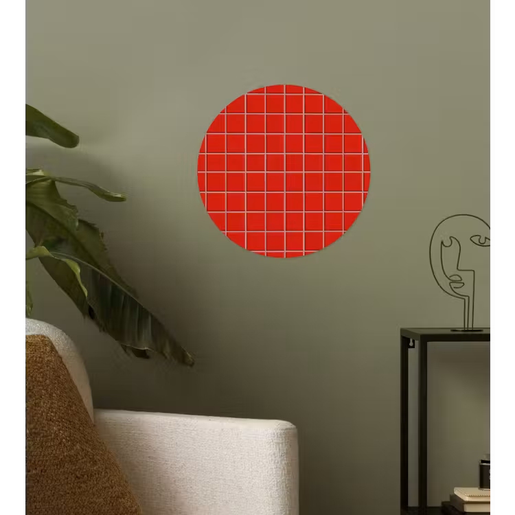 Tegel - Patroon - Kersen - Rood Wandcirkel behangsticker klein 186 -sfeer2