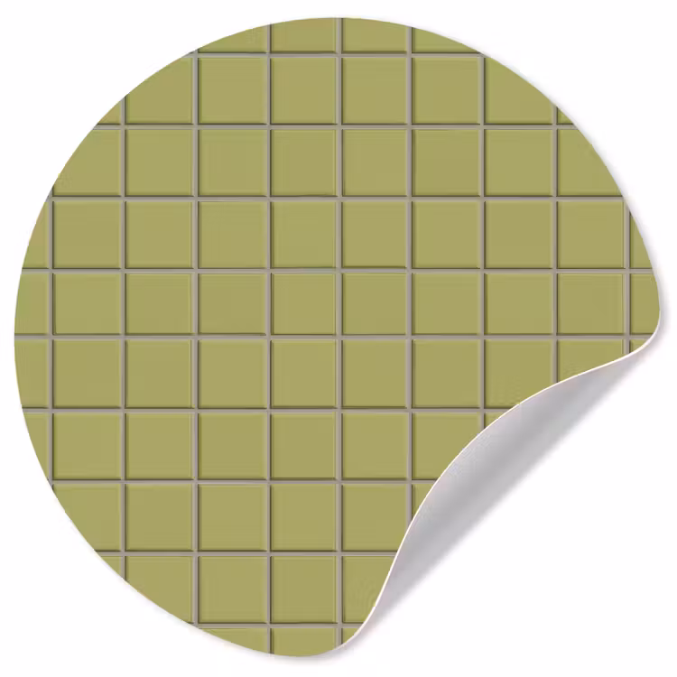 Tegel - Patroon - Olijfgroen Wandcirkel behangsticker klein 186 -3d