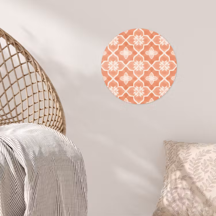 Tegelpatroon - Arabesk - Vintage - Terracotta Wandcirkel behangsticker klein 186 -sfeer4