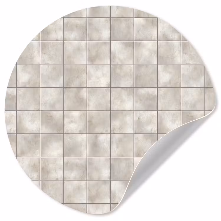Tegels - Natuurlijk - Grijs Wandcirkel behangsticker klein 186 -3d