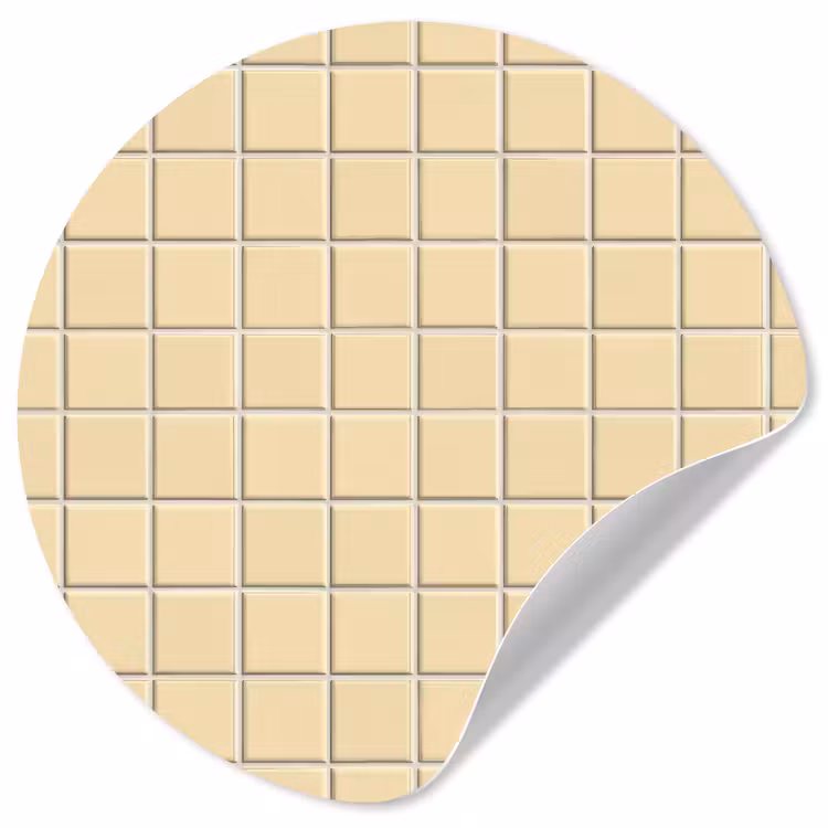 Tegels - Patroon - Crème Wandcirkel behangsticker klein 186 -3d