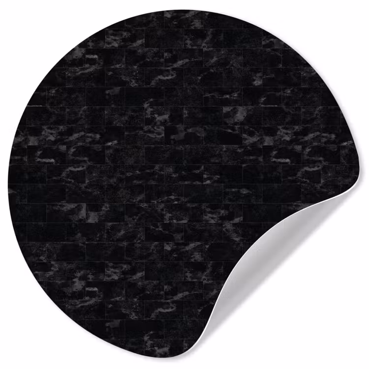 Tegels - Patroon - Marmer - Zwart Wandcirkel behangsticker klein 186 -3d