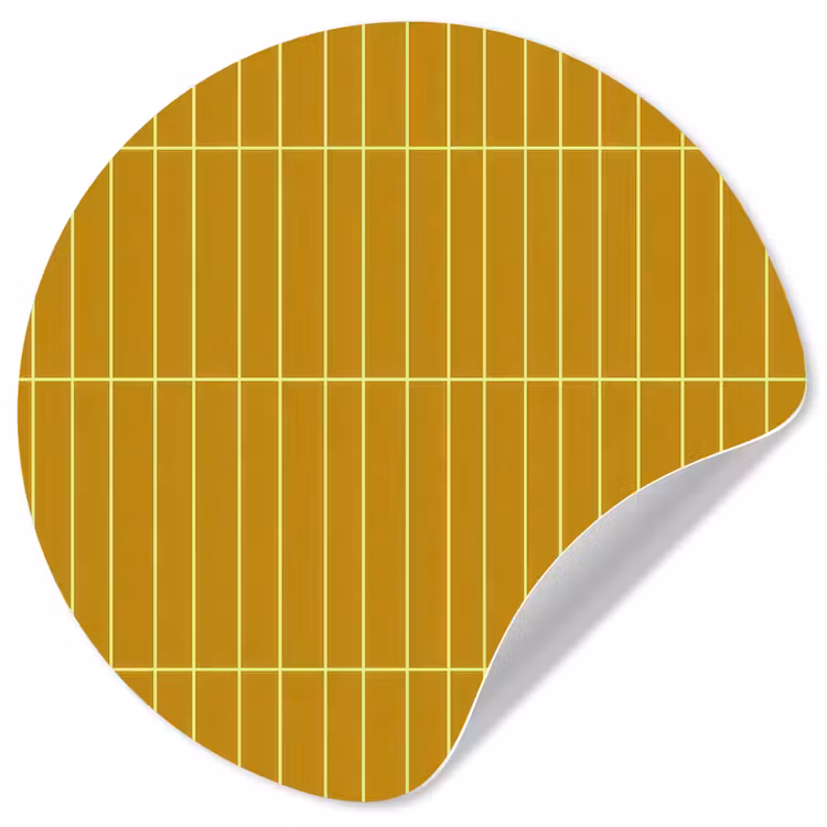 Tegels - Verticaal - Mosterdgeel Wandcirkel behangsticker klein 186 -3d