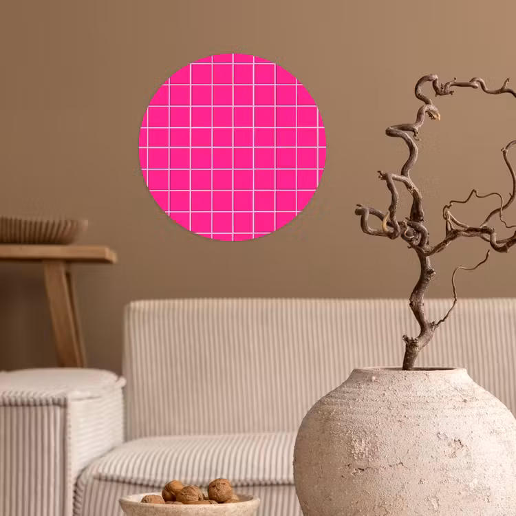 Tegels - Vierkant - Fuchsia Wandcirkel behangsticker klein 186 -sfeer1