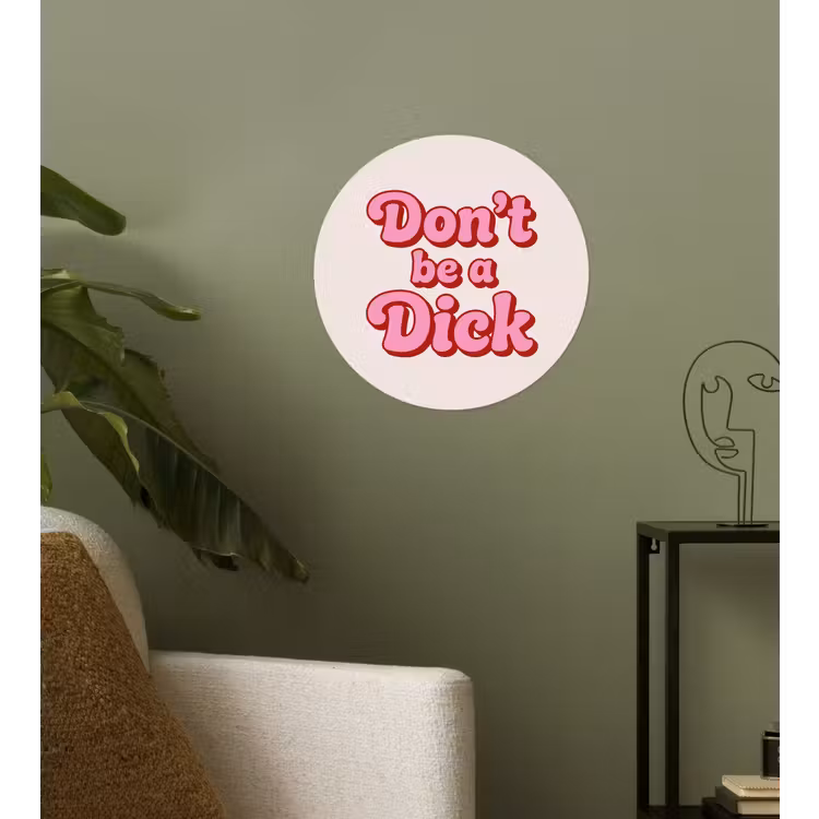 Tekst - Boodschap - Roze Wandcirkel behangsticker klein -sfeer2