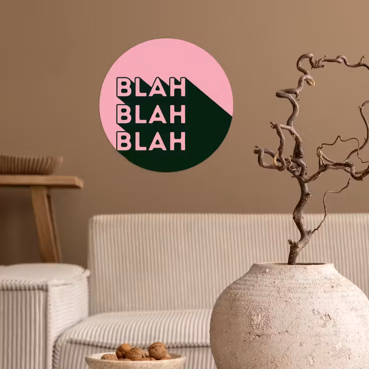 Tekst - Grafisch - Groen - Schaduw Wandcirkel behangsticker klein -sfeer1