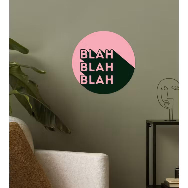 Tekst - Grafisch - Groen - Schaduw Wandcirkel behangsticker klein -sfeer2