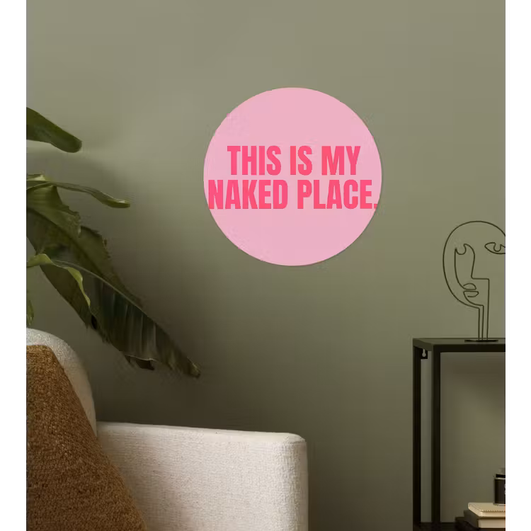Tekst - Modern - Roze Wandcirkel behangsticker klein -sfeer2