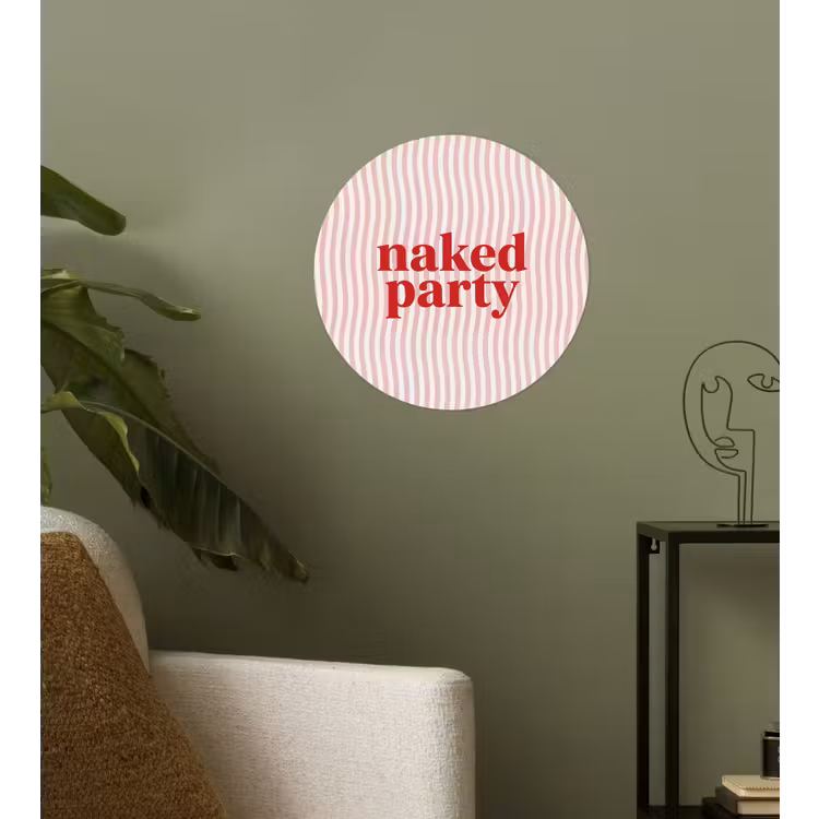 Tekst - Modern - Strepen Wandcirkel behangsticker klein -sfeer2