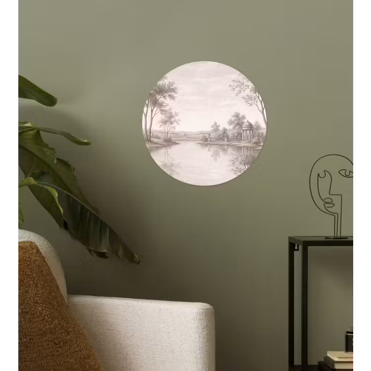 Terras - Water - Natuur - Landschap Wandcirkel behangsticker klein -sfeer2