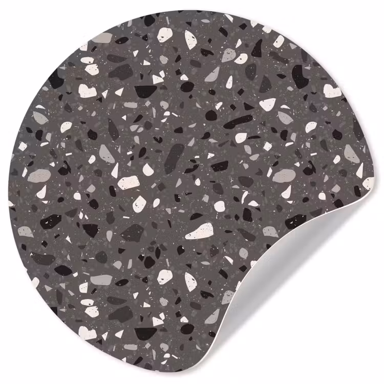 Terrazzo - Patroon - Grijs Wandcirkel behangsticker klein 186 -3d