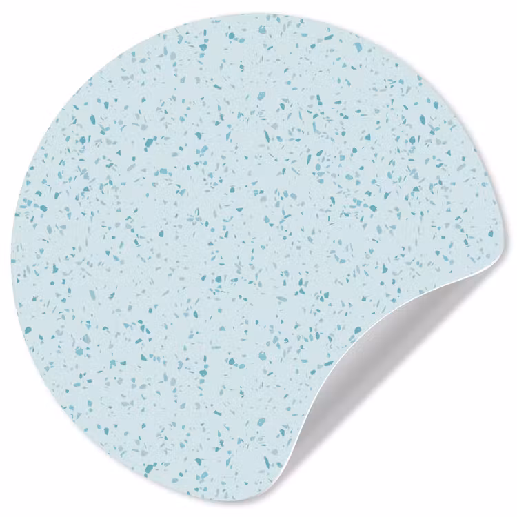 Terrazzo - Patroon - Kleurrijk - Baby Blauw Wandcirkel behangsticker klein 186 -3d