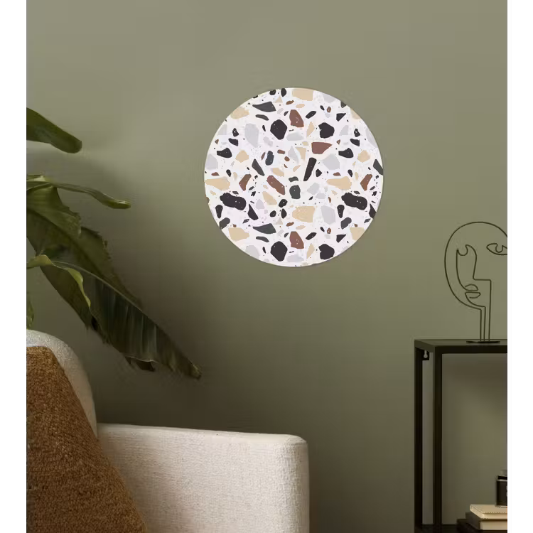Terrazzo - Patroon - Kleurrijk - Klei Wandcirkel behangsticker klein 186 -sfeer2