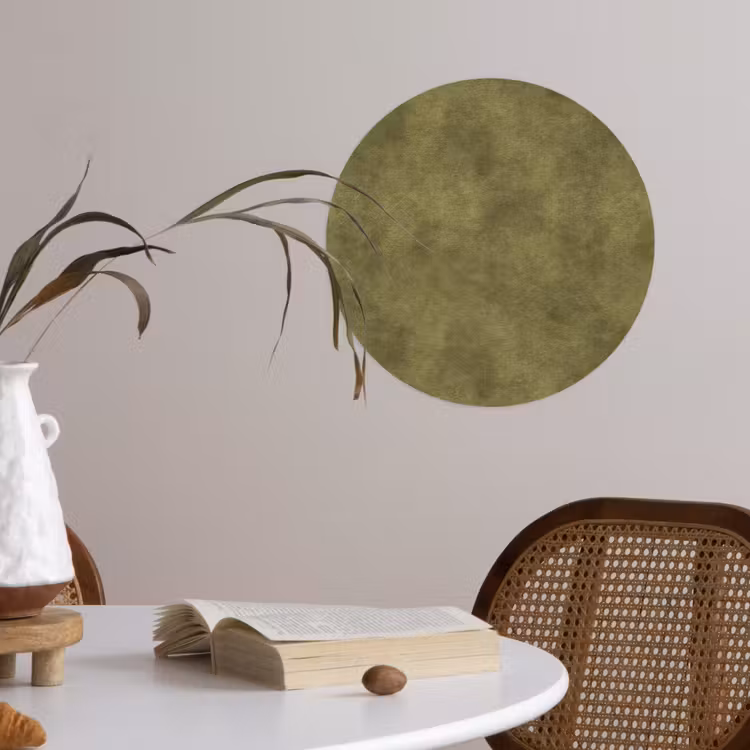Textuur - Abstract - Groen Wandcirkel behangsticker klein 186 -sfeer3