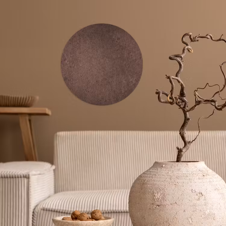 Textuur - Beton - Abstract - Donker - Bruin Wandcirkel behangsticker klein -sfeer1