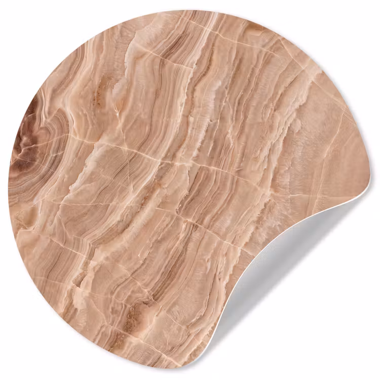 Textuur - Golvend - Abstract - Warm - Bruin Wandcirkel behangsticker klein -3d