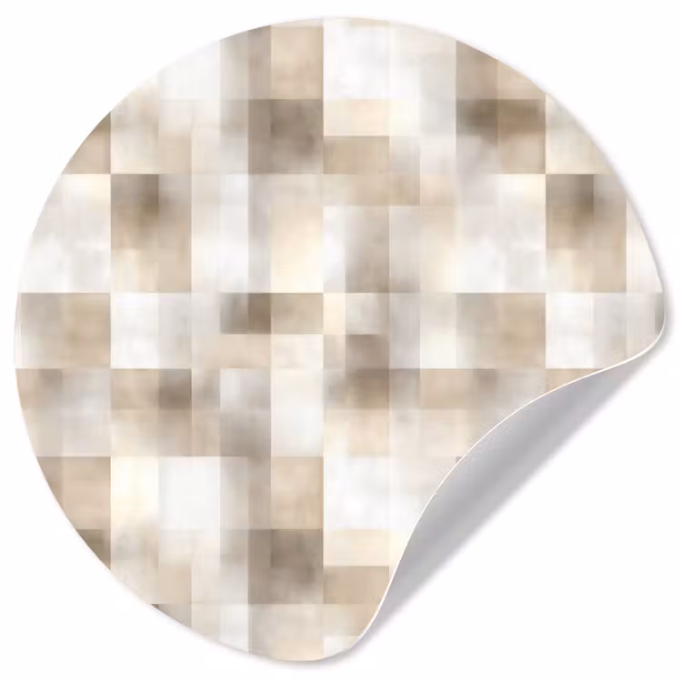 Textuur - Linnen - Beige Wandcirkel behangsticker klein 186 -3d