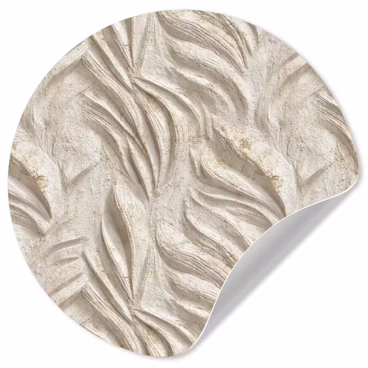 Textuur - Reliëf - Beige Wandcirkel behangsticker klein 186 -3d