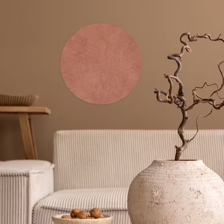 Textuur - Roodbruin - Grof - Modern Wandcirkel behangsticker klein -sfeer1