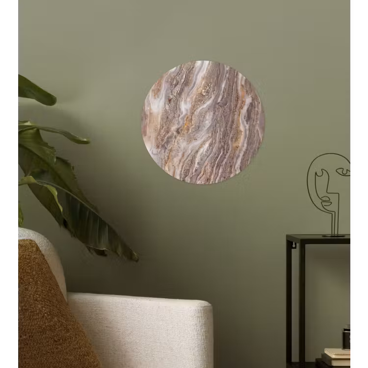 Textuur - Steen - Abstract - Beige Wandcirkel behangsticker klein -sfeer2