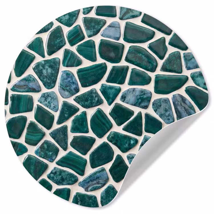 Textuur - Steen - Groen - Abstract - Patroon Wandcirkel behangsticker klein -3d