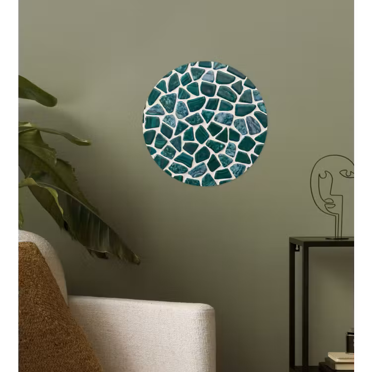 Textuur - Steen - Groen - Abstract - Patroon Wandcirkel behangsticker klein -sfeer2