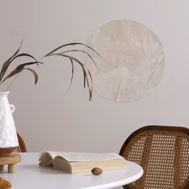 Textuur - Wand - Modern - Beige - Abstract Wandcirkel behangsticker klein -sfeer3
