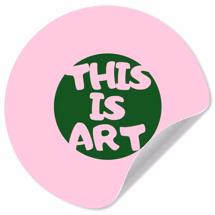 This is art - Tekst - Cirkel - Groen Wandcirkel behangsticker klein -3d